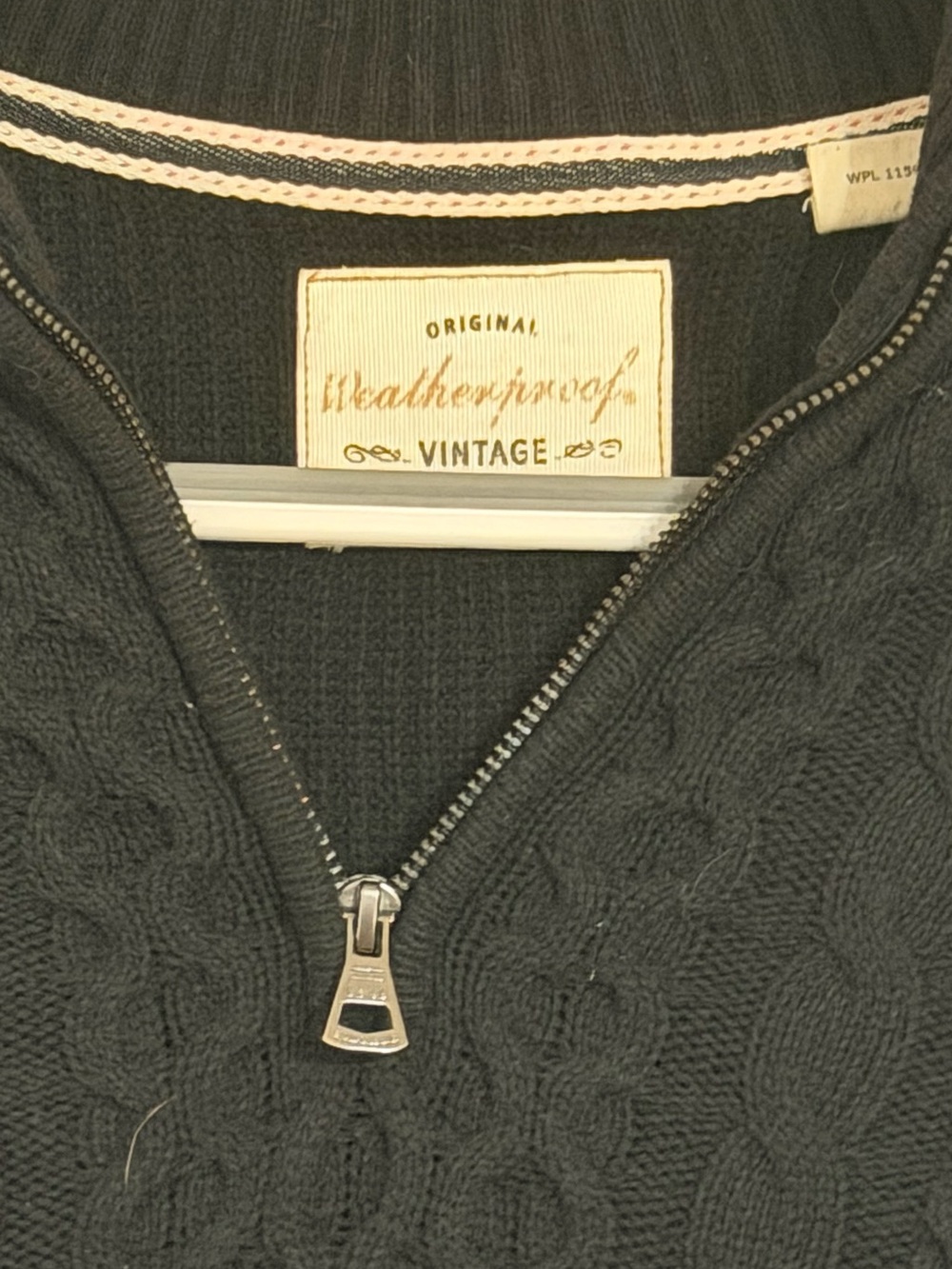 Weatherproof Men's Charcoal Cable-Knit Half-Zip Sweater